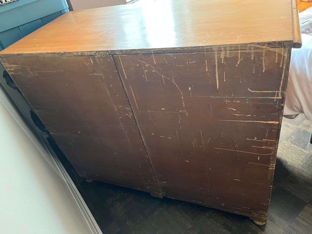 Vintage Pine 5-Drawer Dresser with Mirror