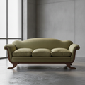Vintage Duncan Phyfe Camelback Sofa with Brass Claw Feet — 3 Seater
