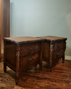 Ornate carved mahogany French Provincial nightstands (X2)