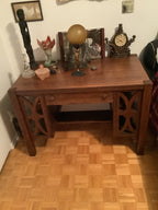 1900s antique mission arts and crafts solid tiger oak office or writing desk