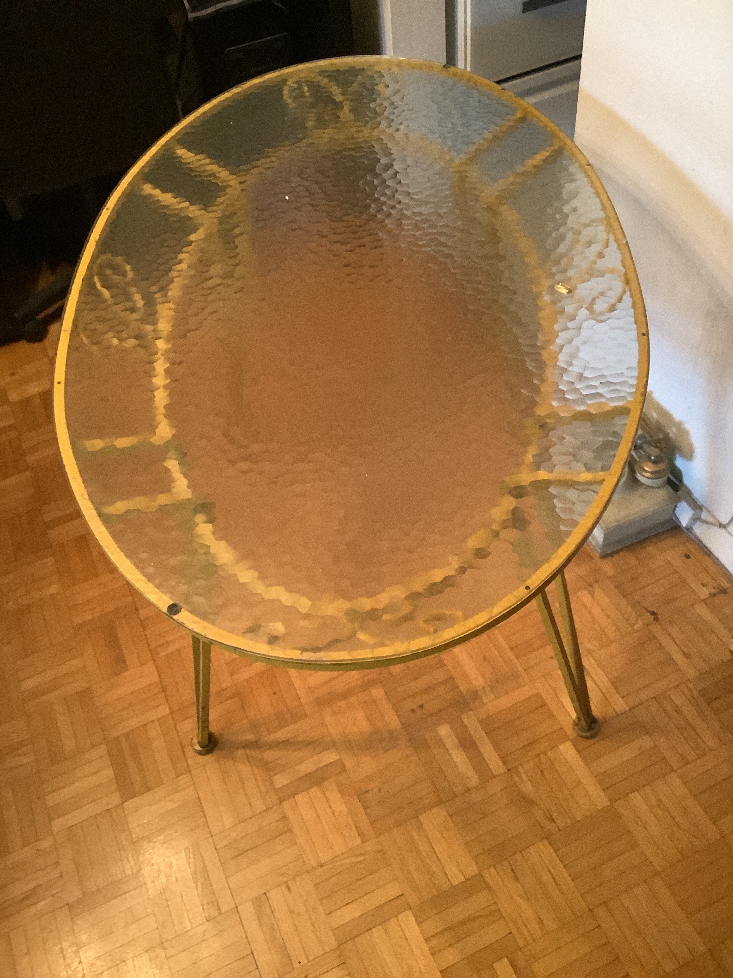 Vintage wrought iron oval kitchen or dining table