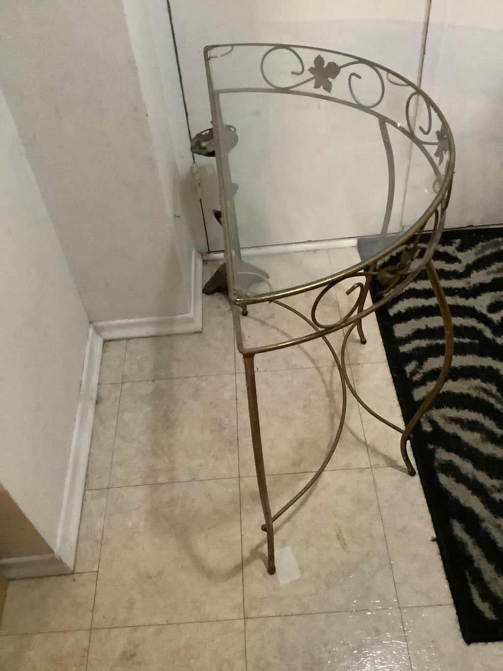 Vintage half moon console table