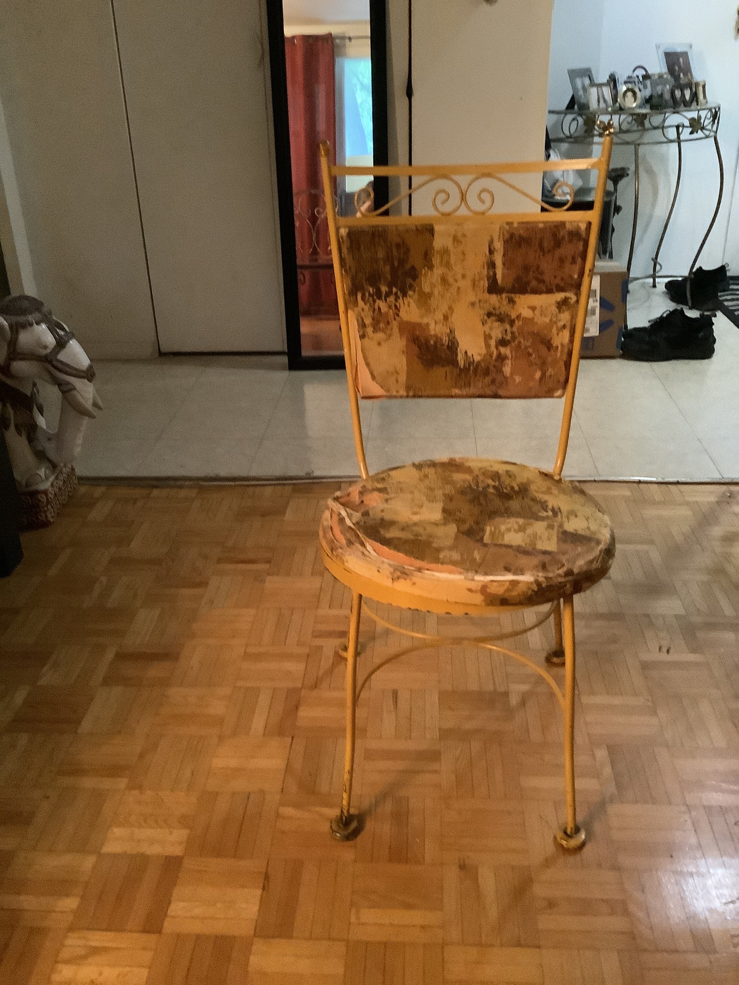 Vintage wrought iron oval kitchen or dining table