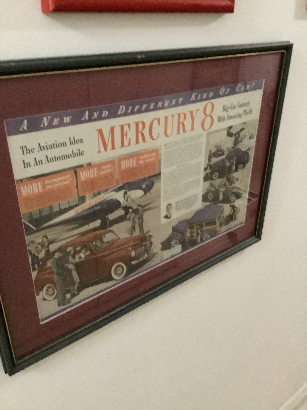 Classic framed car advertisements