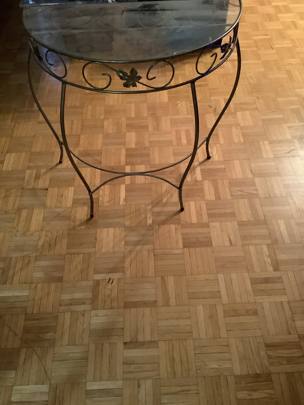Vintage half moon console table