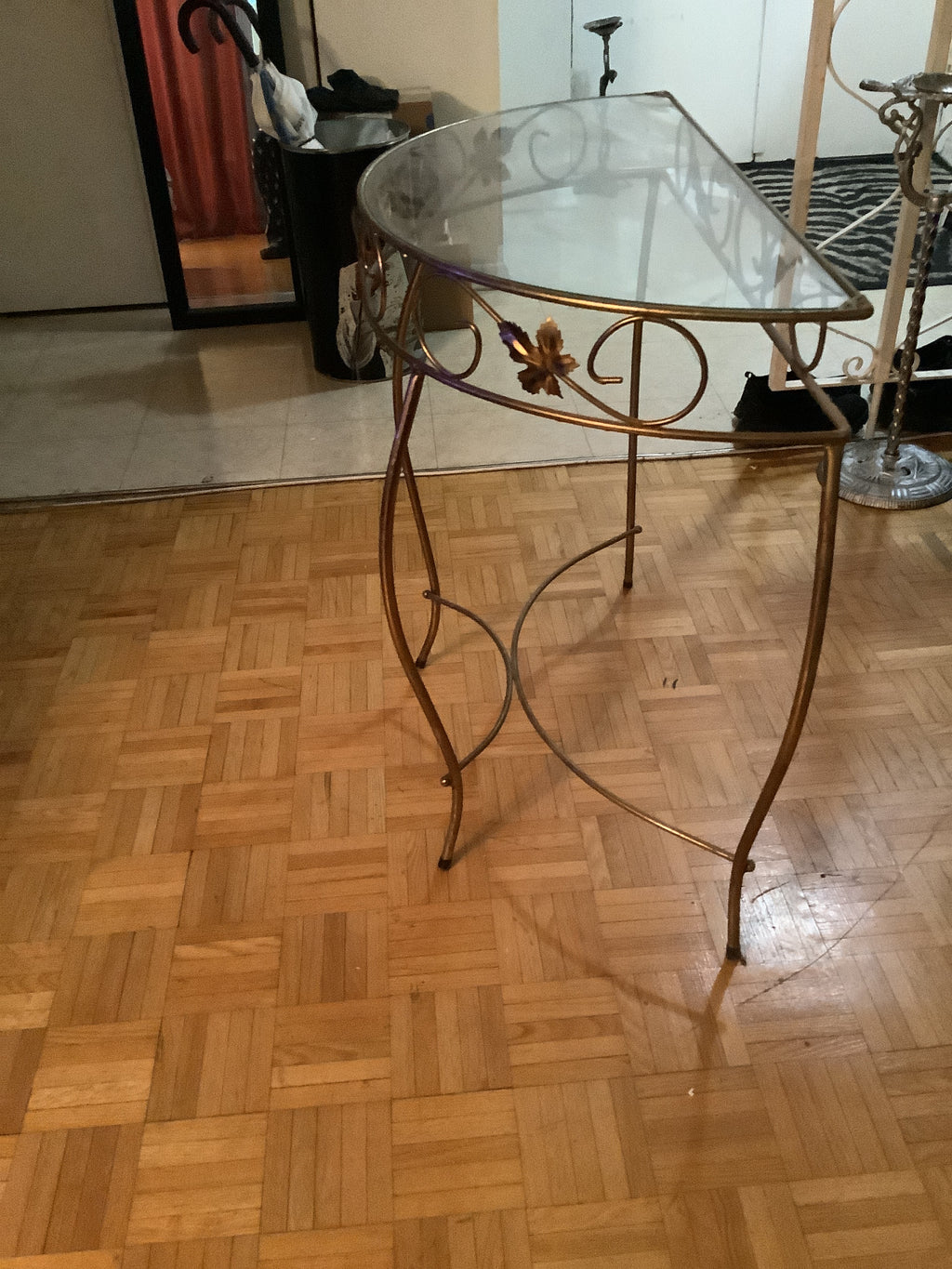 Vintage half moon console table