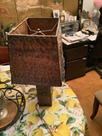 Spectacular pair of m.c.m.living room copper lamps