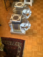 Pair of vintage ceramic elephants can be used as end tables
