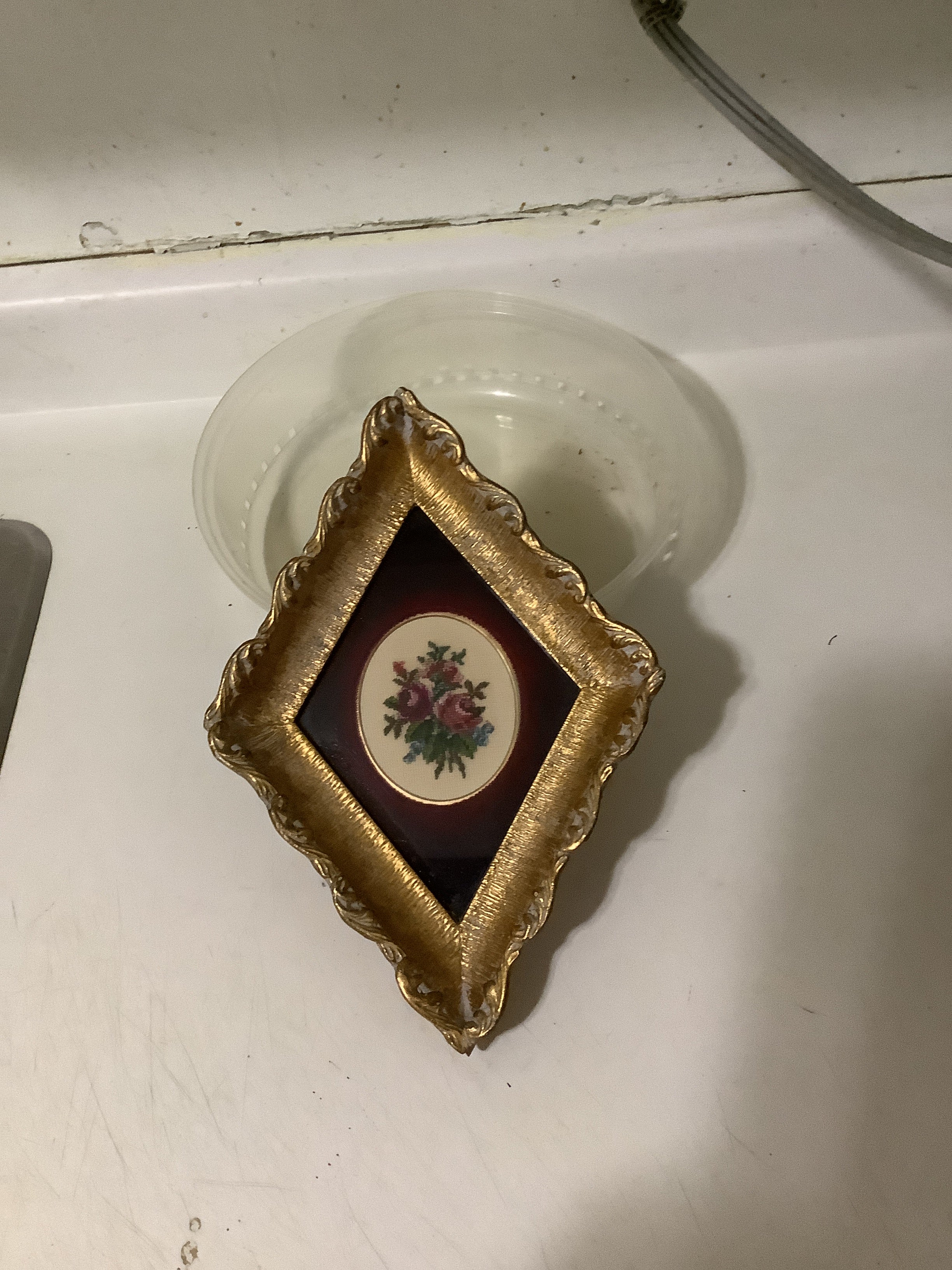 Vintage petite point framed picture