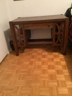 1900s antique mission arts and crafts solid tiger oak office or writing desk