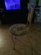 Vintage wrought iron oval kitchen or dining table