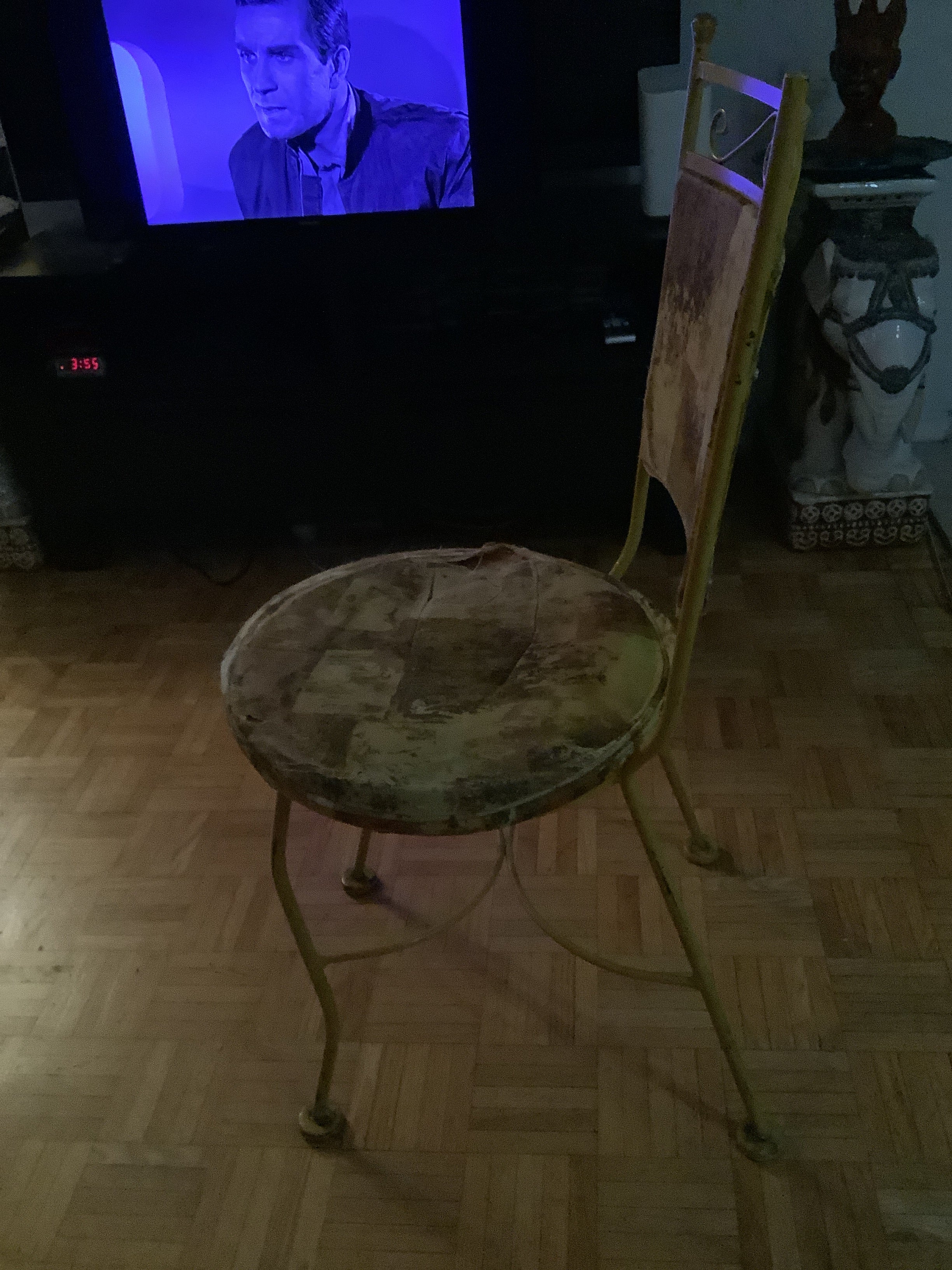 Vintage wrought iron oval kitchen or dining table