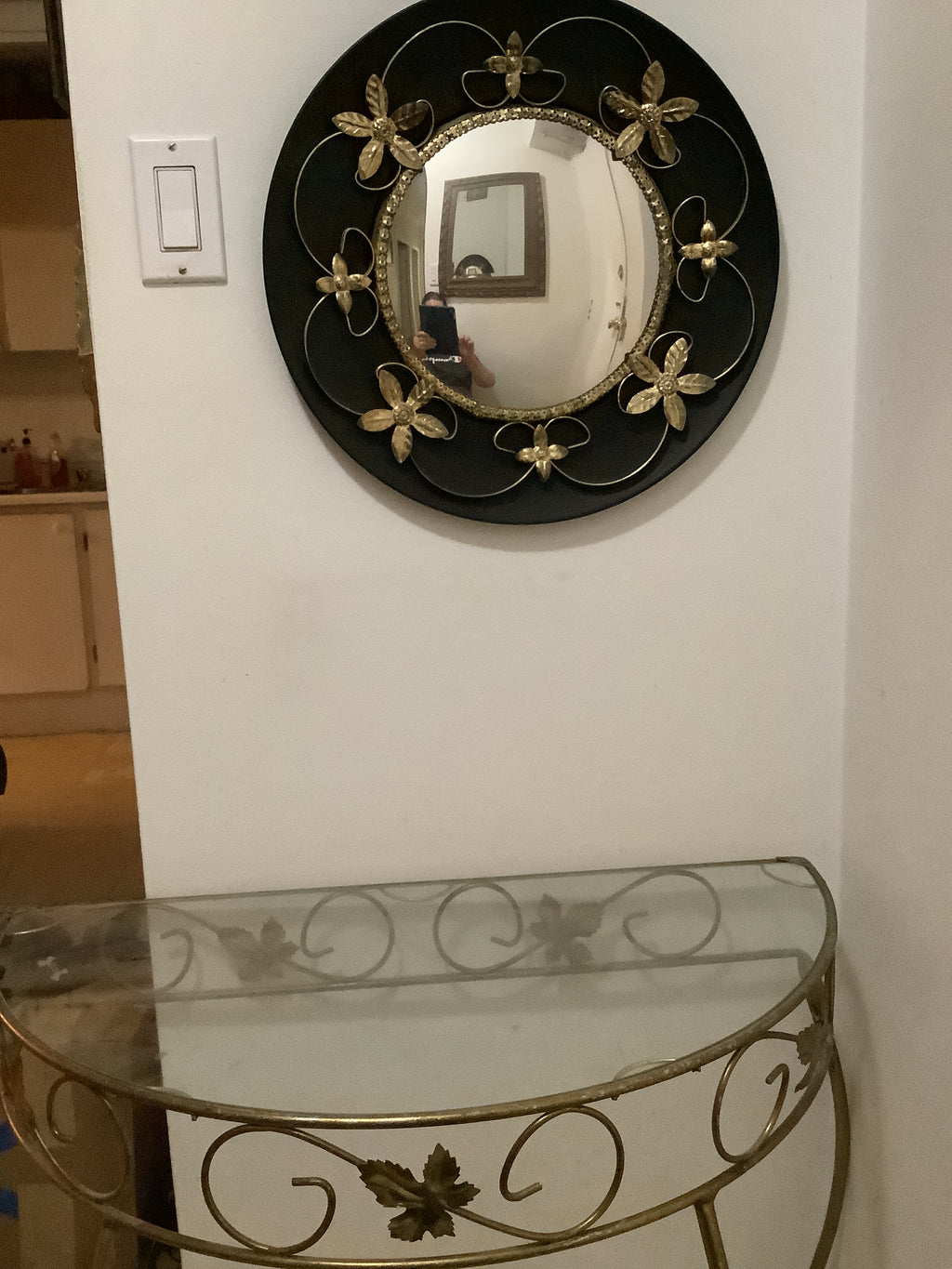Vintage half moon console table