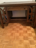 1900s antique mission arts and crafts solid tiger oak office or writing desk