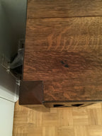 1900s antique mission arts and crafts solid tiger oak office or writing desk