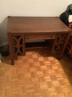 1900s antique mission arts and crafts solid tiger oak office or writing desk