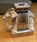 Pair of Large Vintage Ceramic Elephant End Tables