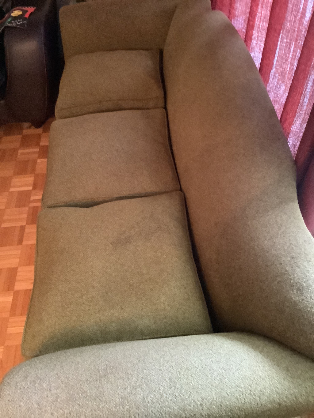 Vintage Duncan Phyfe Camelback Sofa with Brass Claw Feet — 3 Seater