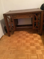 1900s antique mission arts and crafts solid tiger oak office or writing desk