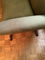 Vintage Duncan Phyfe Camelback Sofa with Brass Claw Feet — 3 Seater