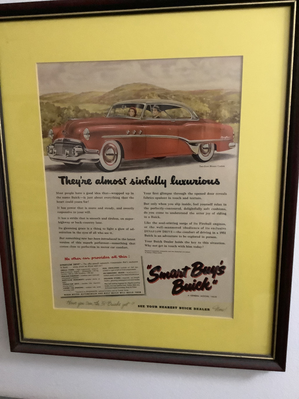 Classic framed car advertisements