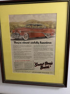 Classic framed car advertisements