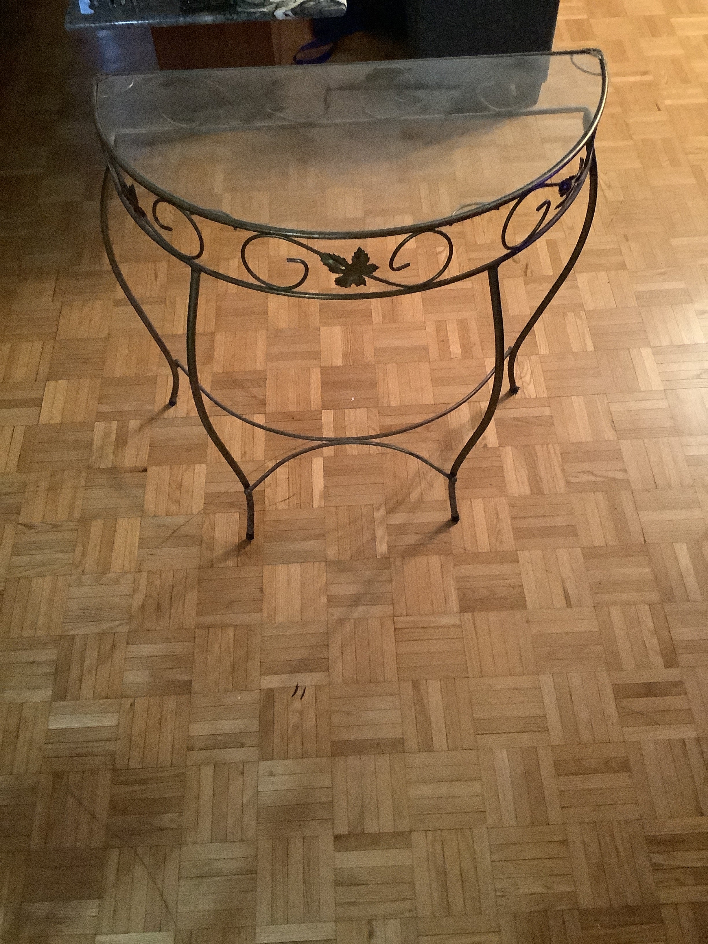Vintage half moon console table
