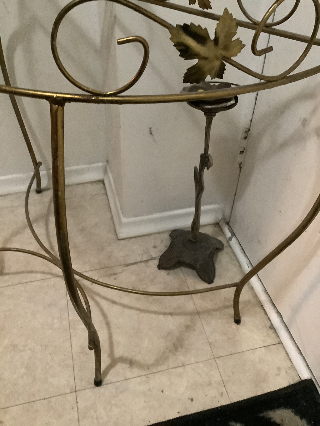 Vintage half moon console table
