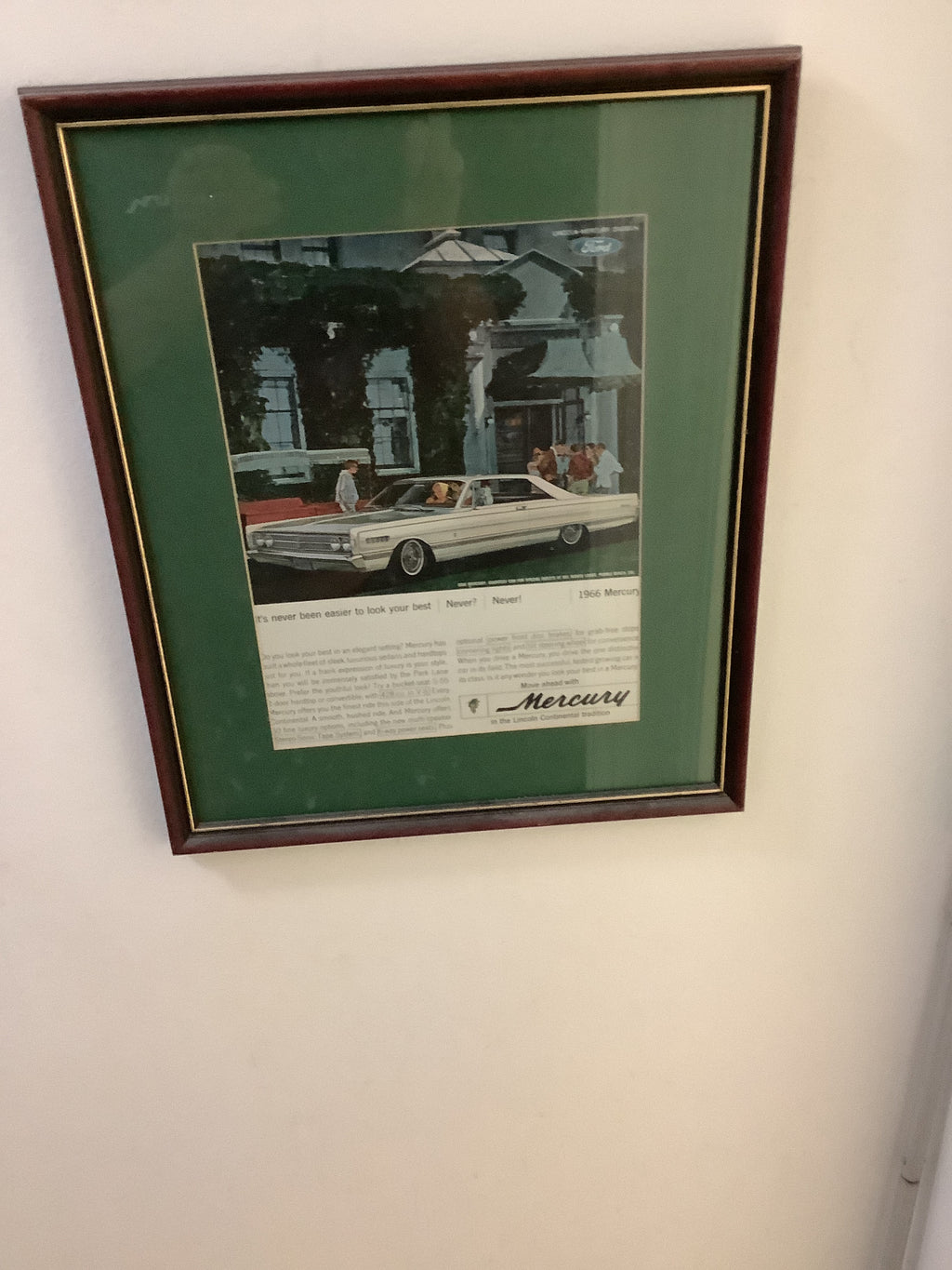 Classic framed car advertisements