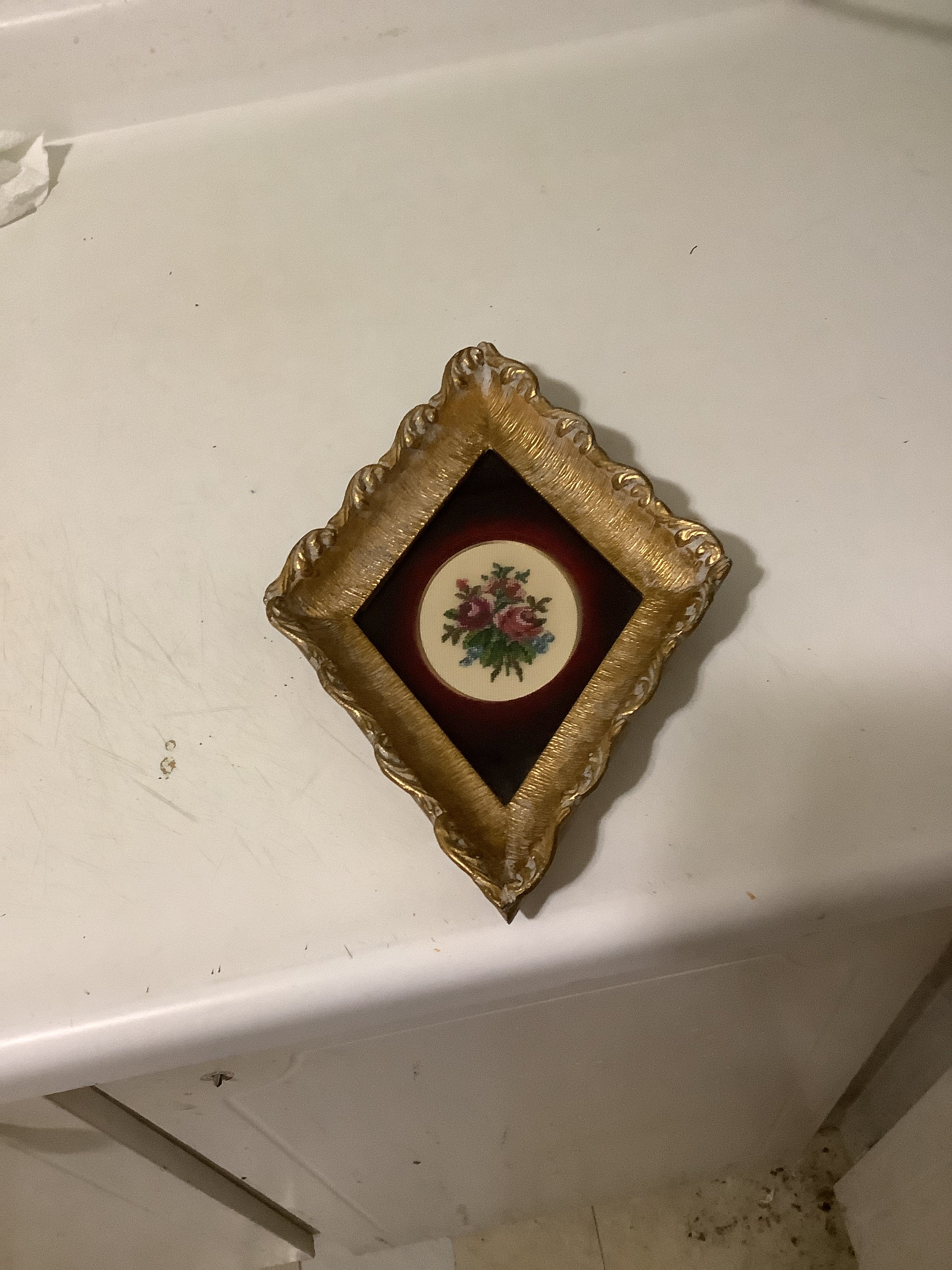 Vintage petite point framed picture