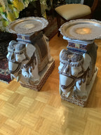 Pair of vintage ceramic elephants can be used as end tables