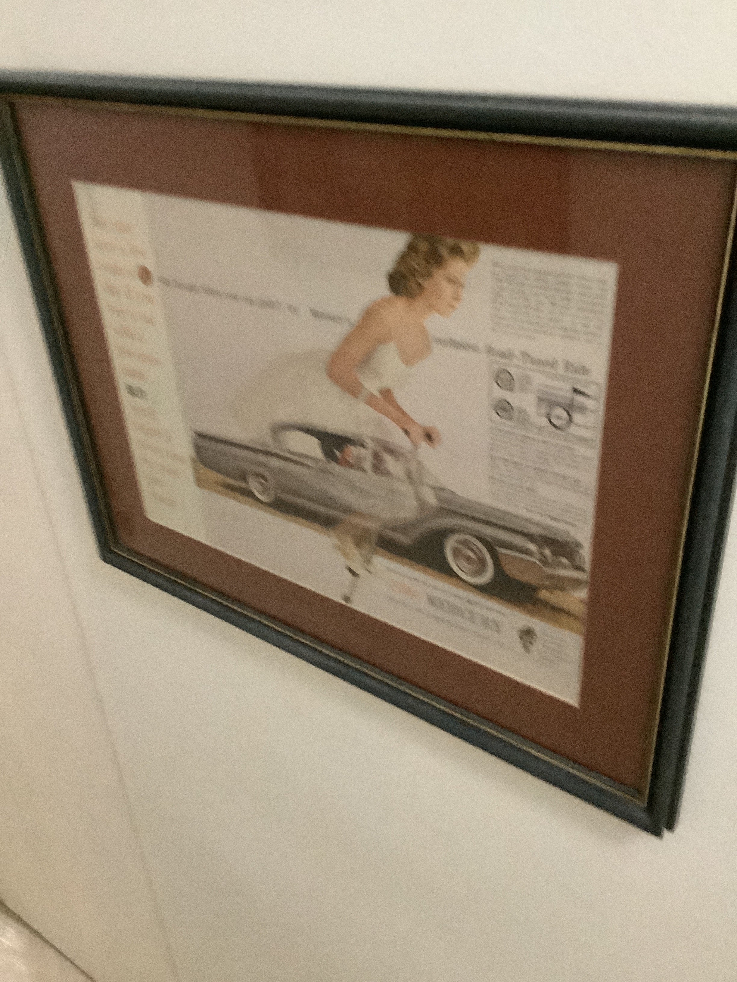 Classic framed car advertisements
