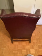 Vintage-classic wing back leather button tuft arm chair