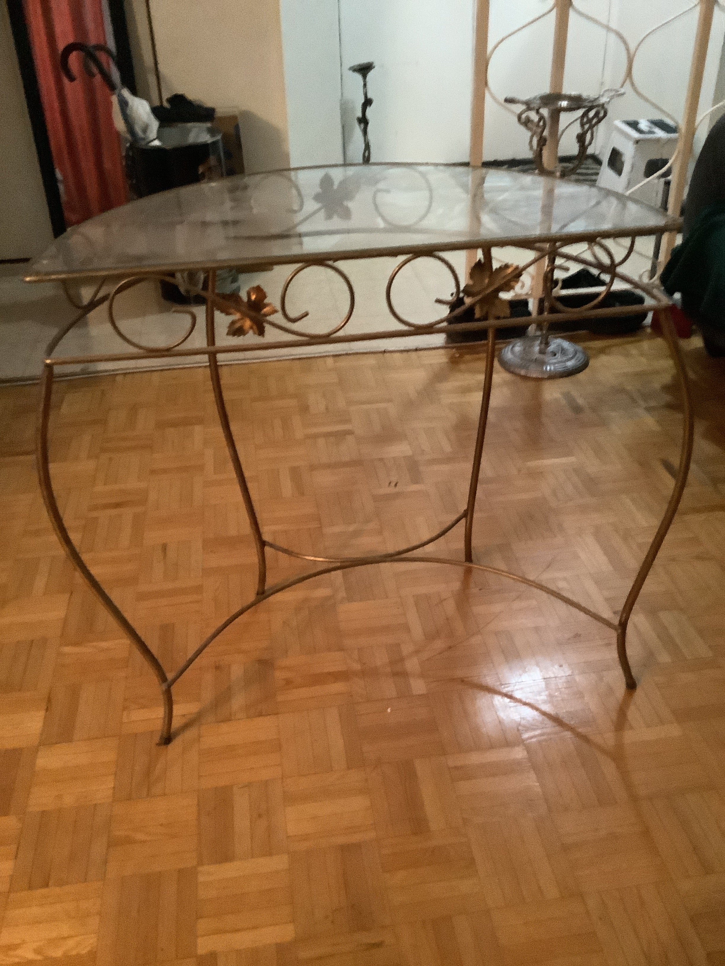 Vintage half moon console table