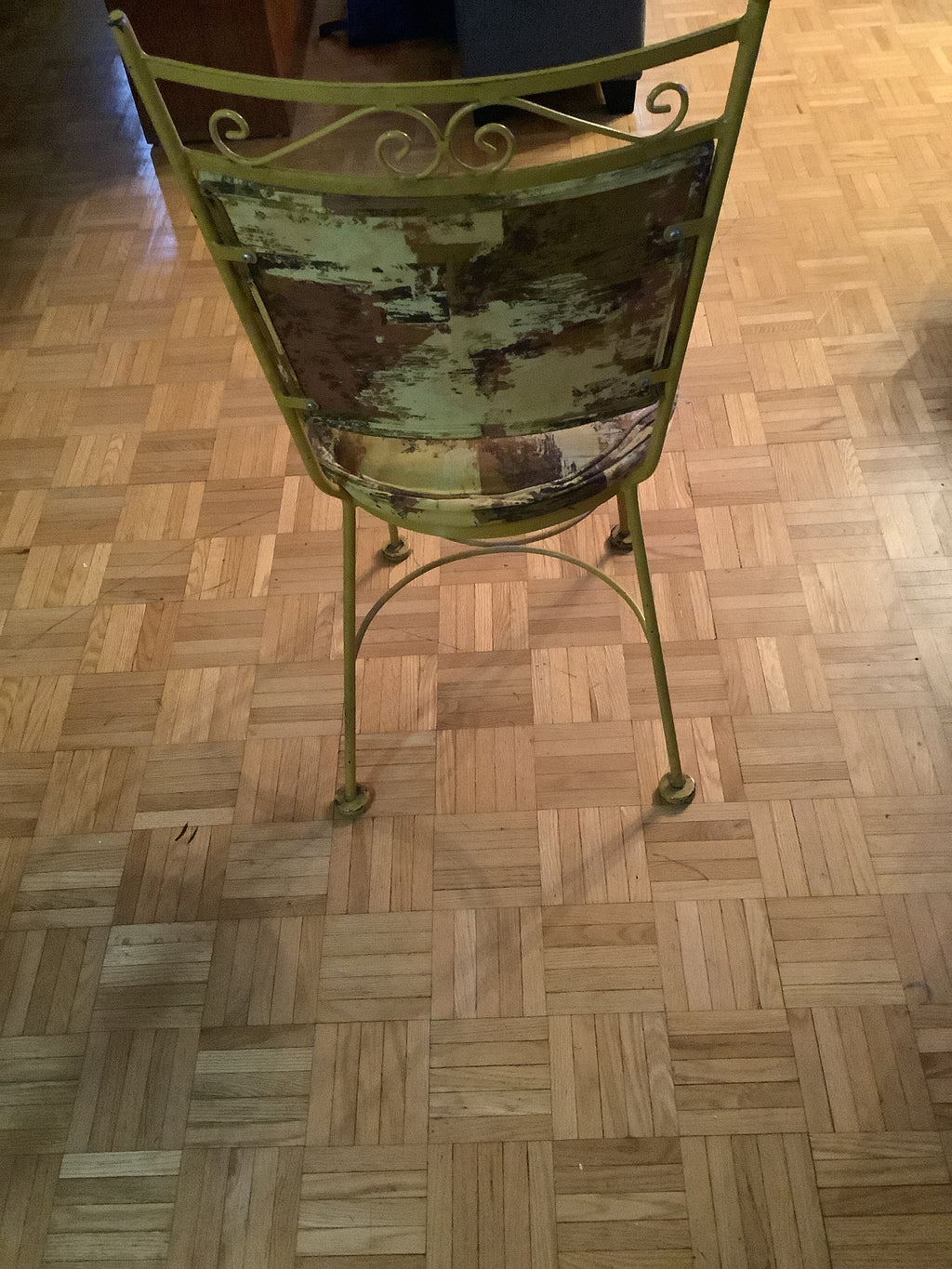 Vintage wrought iron oval kitchen or dining table