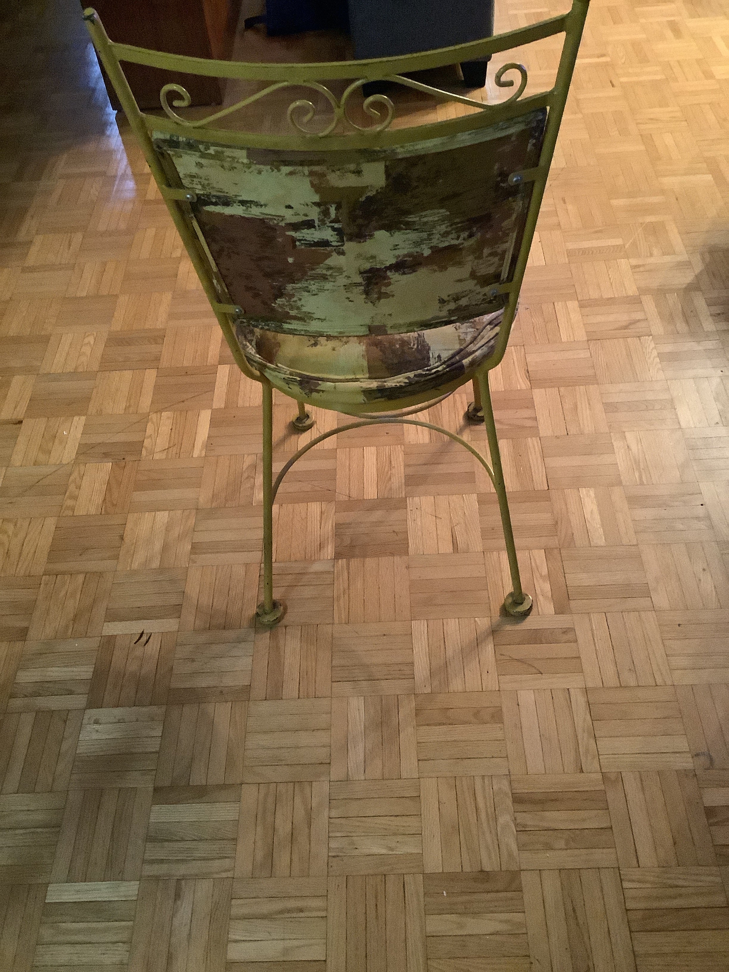 Vintage wrought iron oval kitchen or dining table