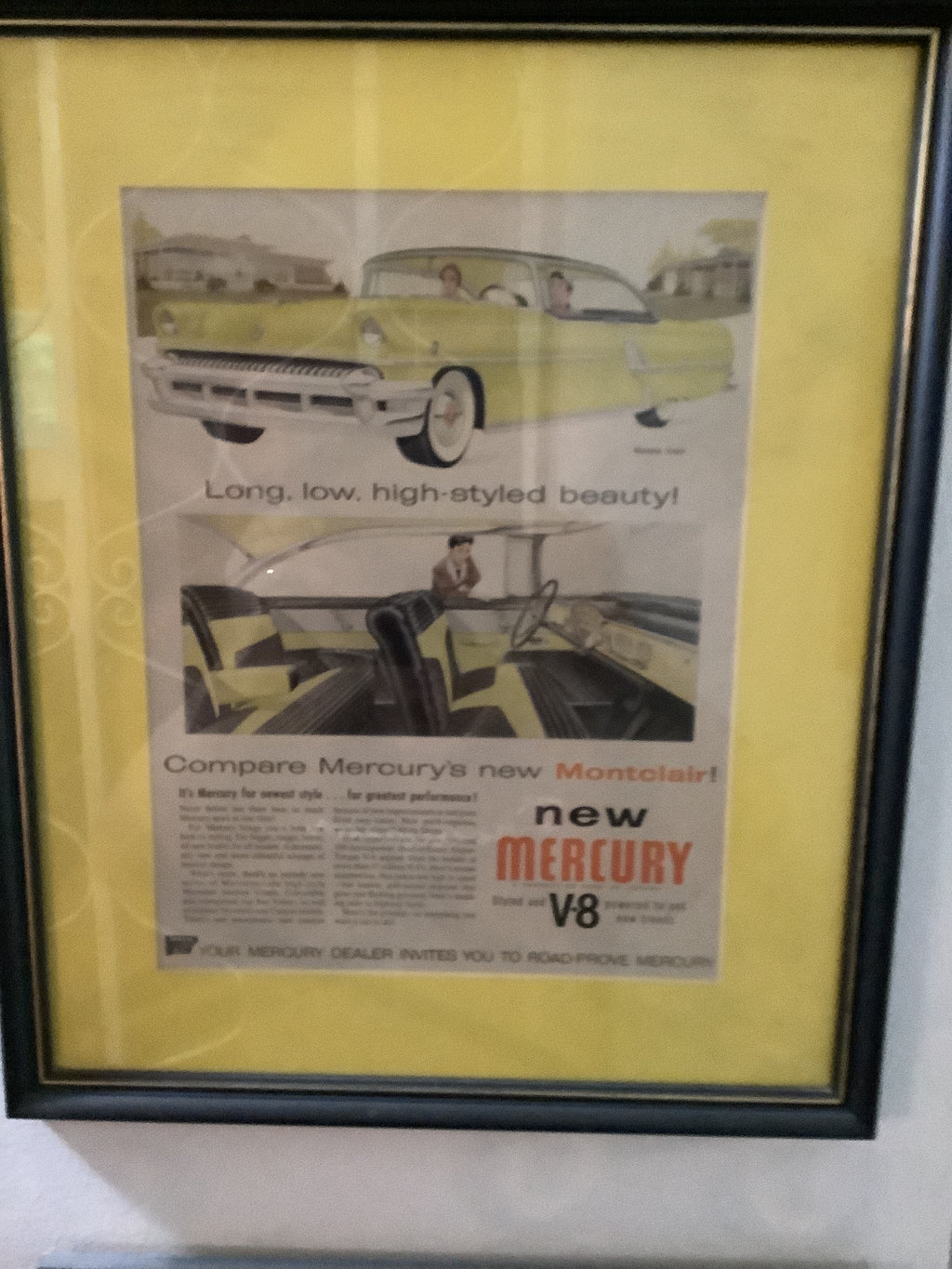 Classic framed car advertisements