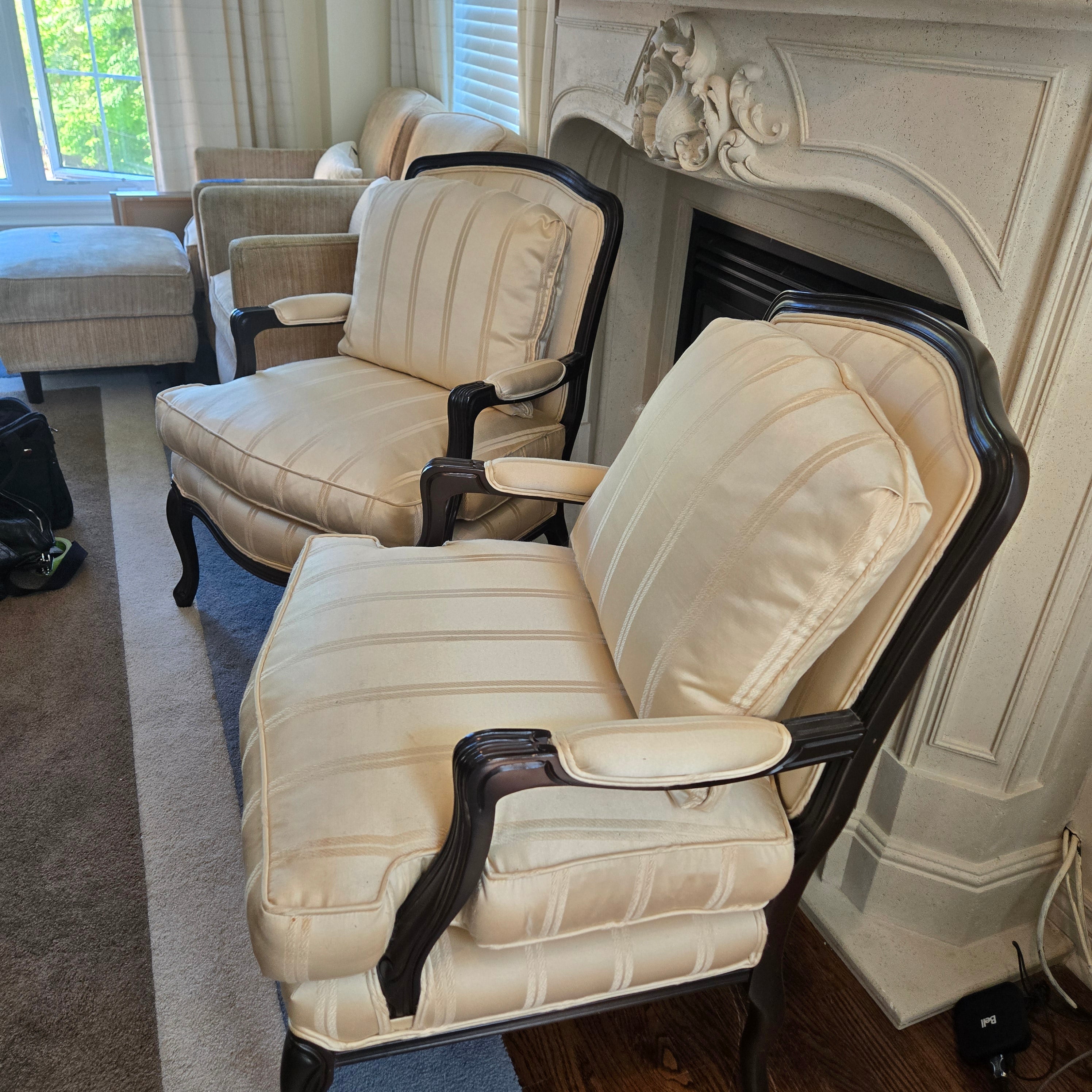 Elegant Vintage Bergere Armchairs (Pair)
