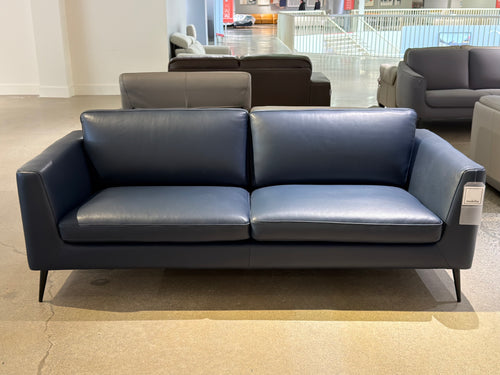 Ermilo dark blue Italian leather sofa (open box)