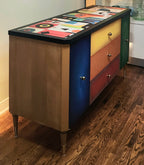 Mid-century modern unique Cubism inspired dresser