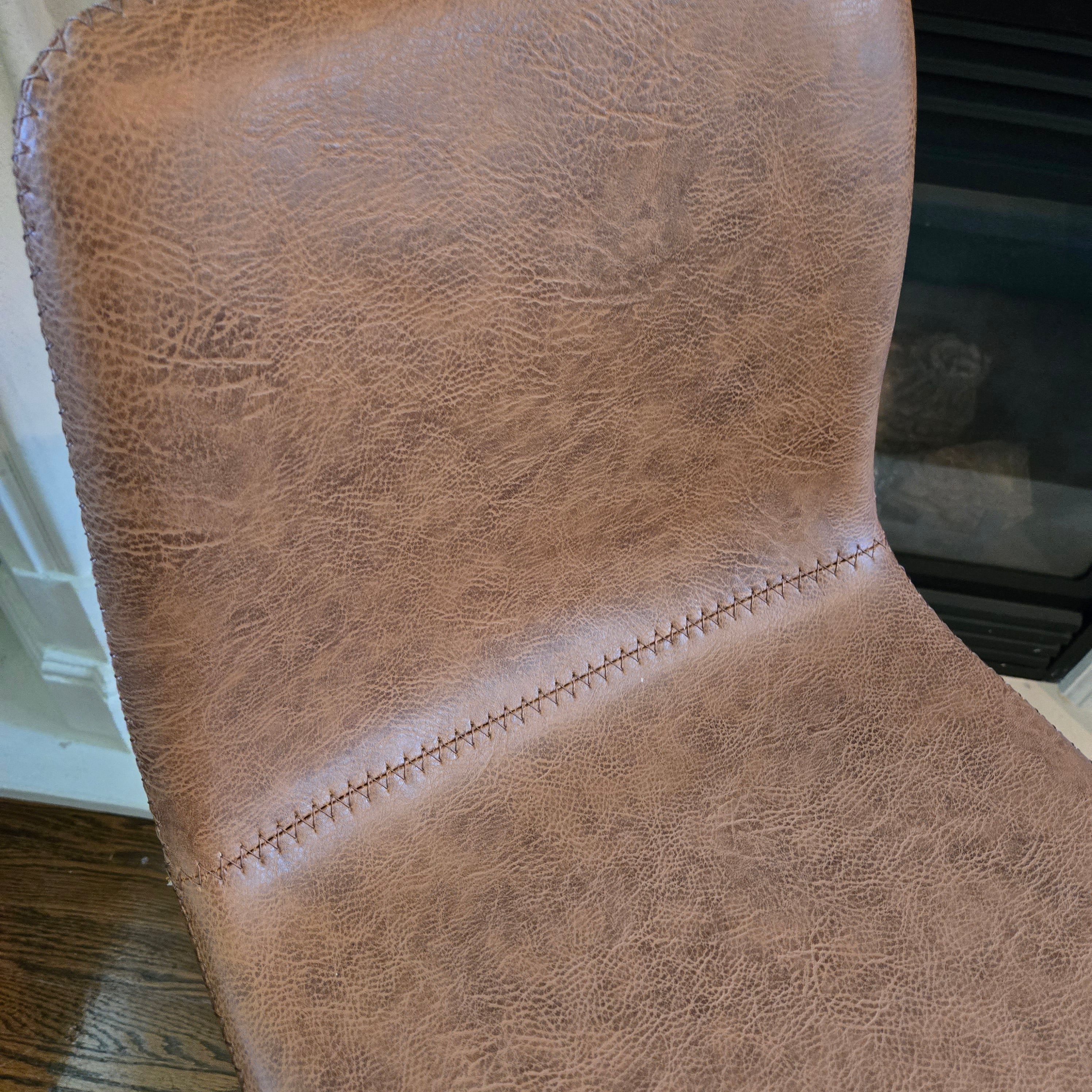 Faux Leather Swivel Barstool - Tan/Brown