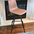 Faux Leather Swivel Barstool - Tan/Brown