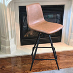 Faux Leather Swivel Barstool - Tan/Brown