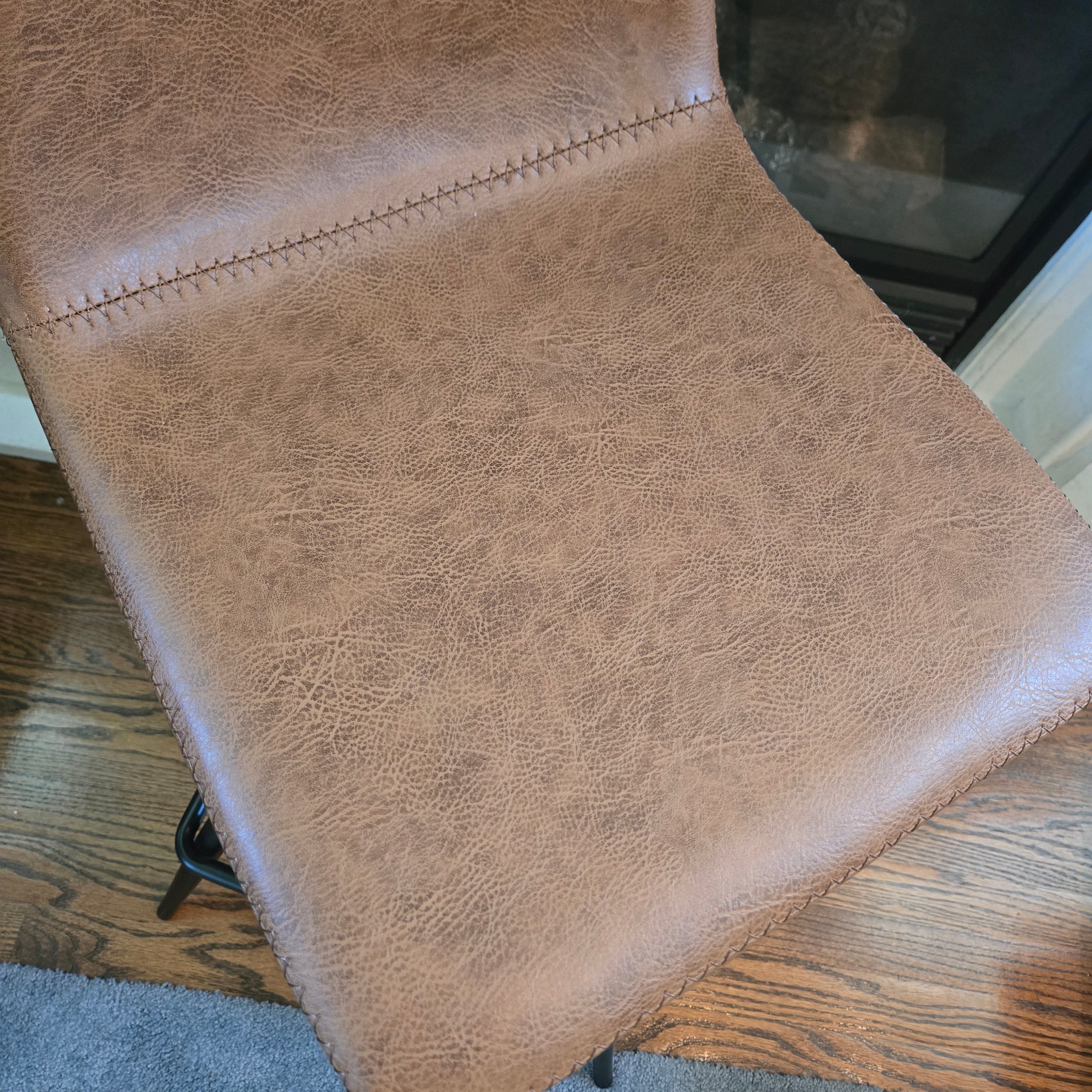 Faux Leather Swivel Barstool - Tan/Brown