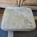 PAIR OF BASSET ARM CHAIRS WITH OTTOMAN