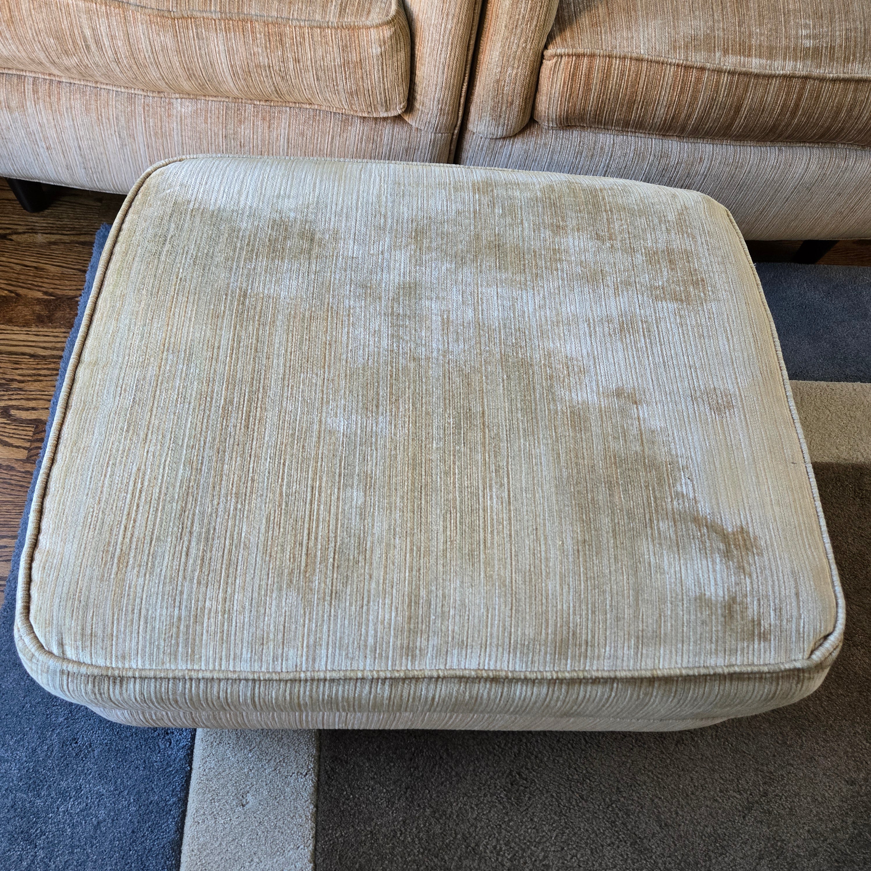 PAIR OF BASSET ARM CHAIRS WITH OTTOMAN