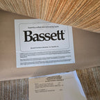 PAIR OF BASSET ARM CHAIRS WITH OTTOMAN