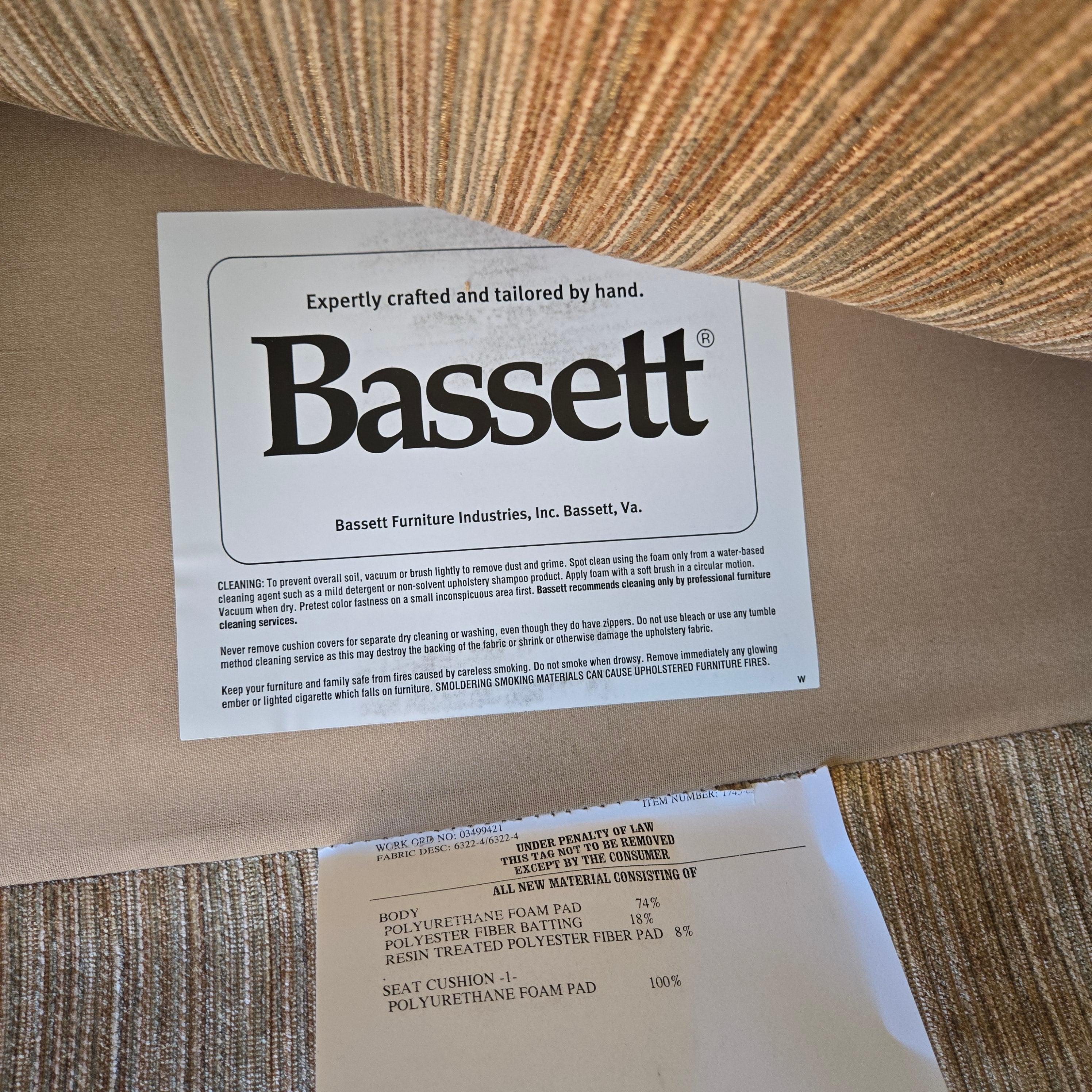 PAIR OF BASSET ARM CHAIRS WITH OTTOMAN