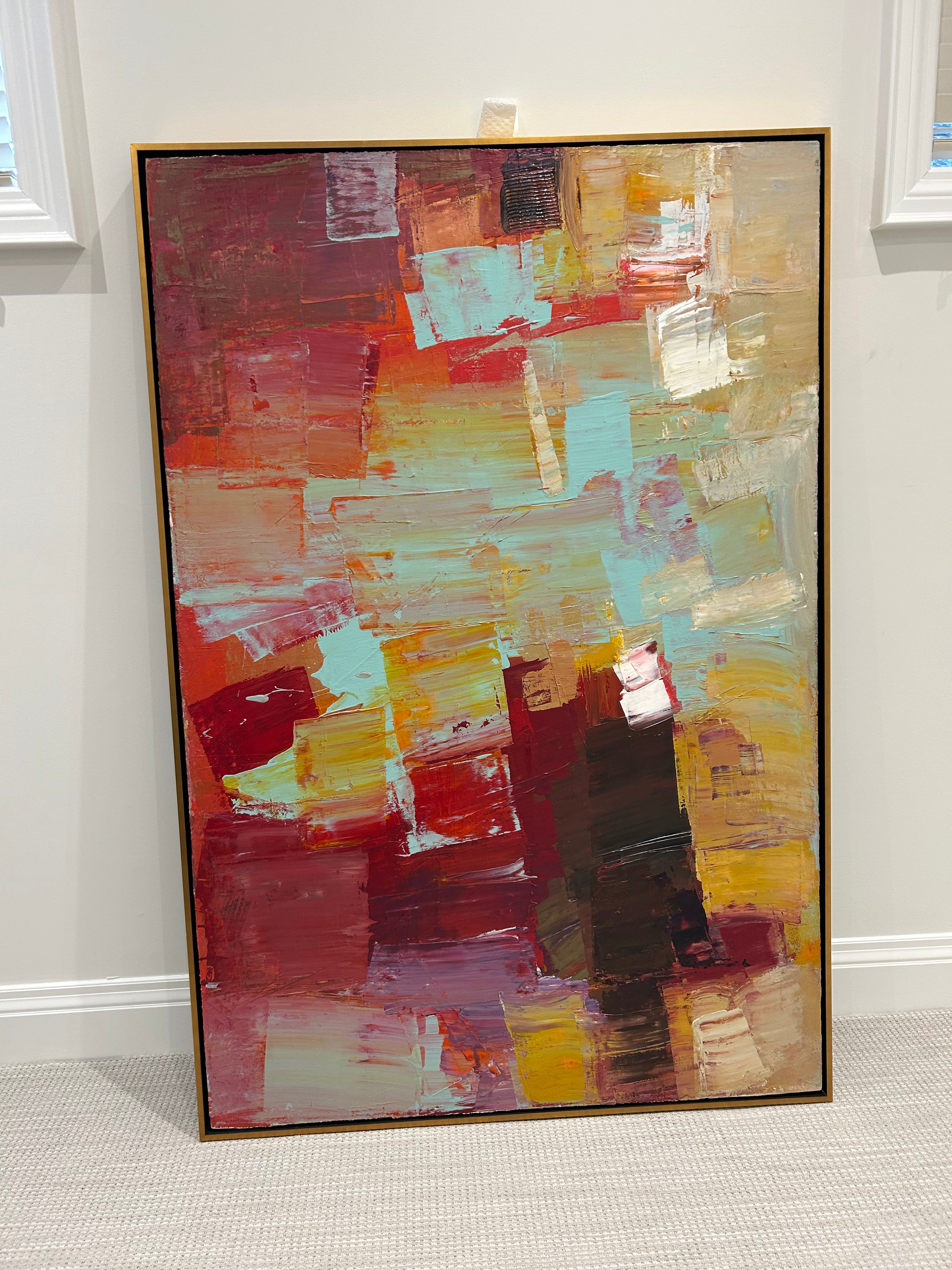 Peter Colbert Large Gold Framed Abstract Painting