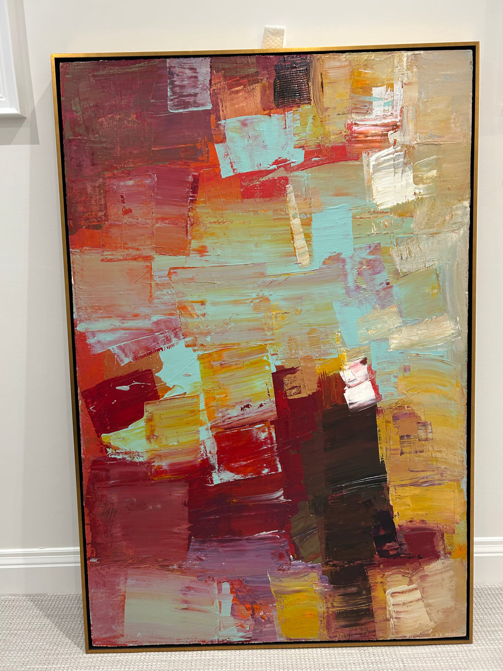 Peter Colbert Large Gold Framed Abstract Painting